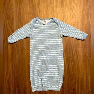 Gerber Blue and White long sleeve  Sleep shirt Soft Cotton size 0-6M